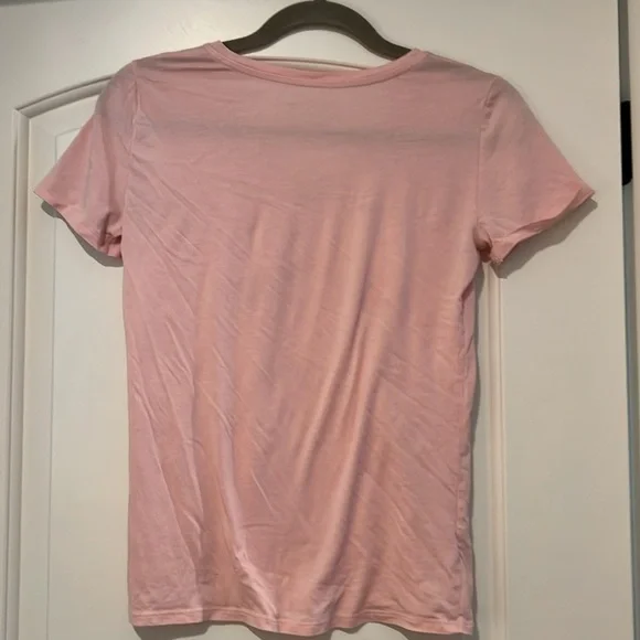 Ann Taylor Loft Soft Vneck Short Sleeve Pink Tshirt Size XS - Picture 3 of 8